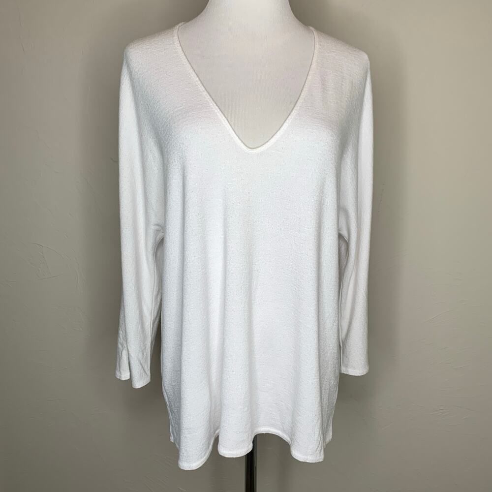 Wilfred Free White Oversized V Neck Sweater Sz Medium